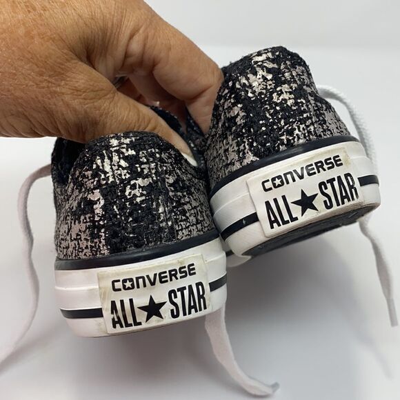 Converse All Star Unisex Sneakers Black & Silver - Picture 8 of 11